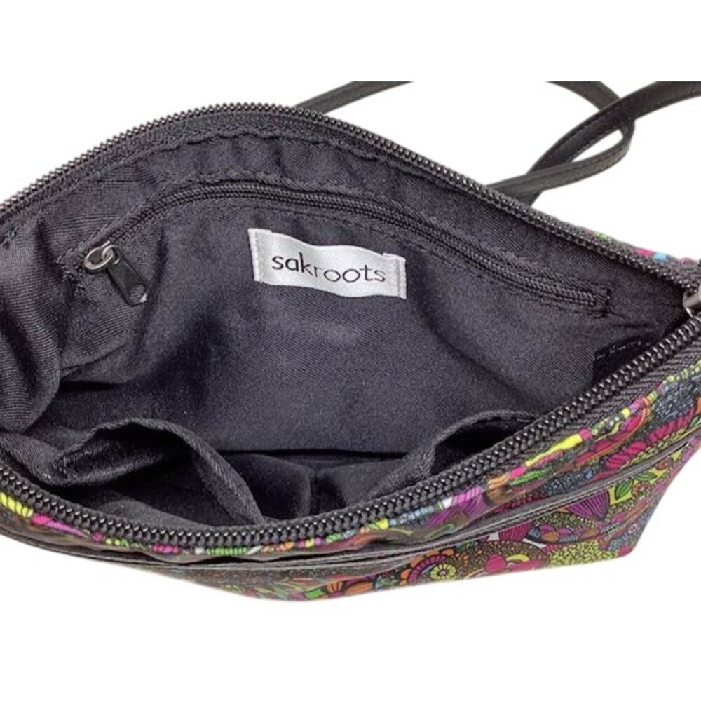 Sakroots Crossbody Purse Travel Umbrella Set Kaleidoscope Flowers Sling Artist - Picture 6 of 10